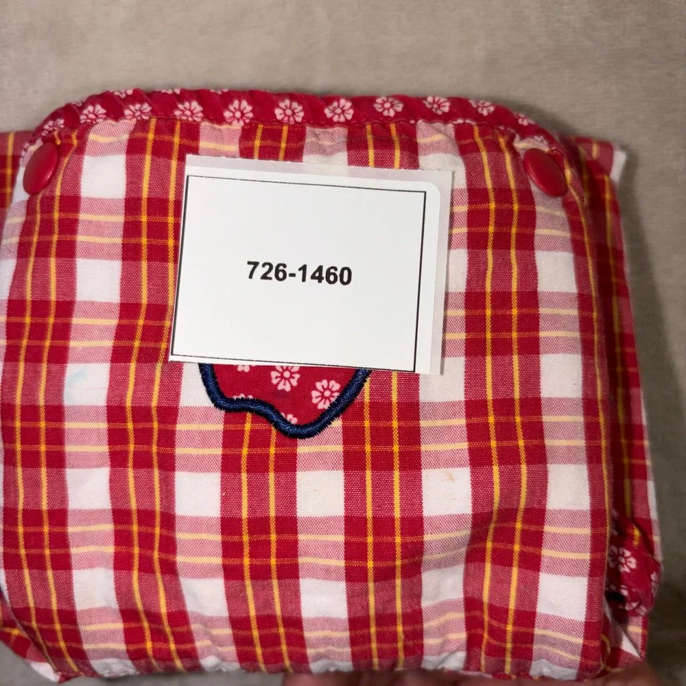 Vintage Gymboree Red Gingham Apple Romper 90s Rainbow Tag XS 18-24 Months